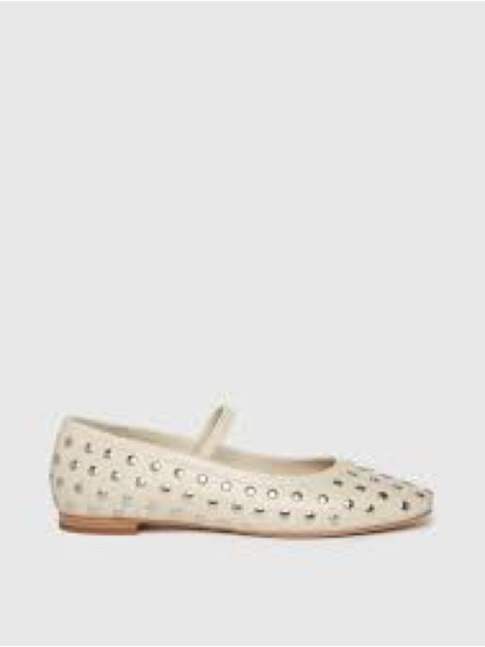 PAIGE Joya Studded Mary Jane flats in the color Bone Sz 9